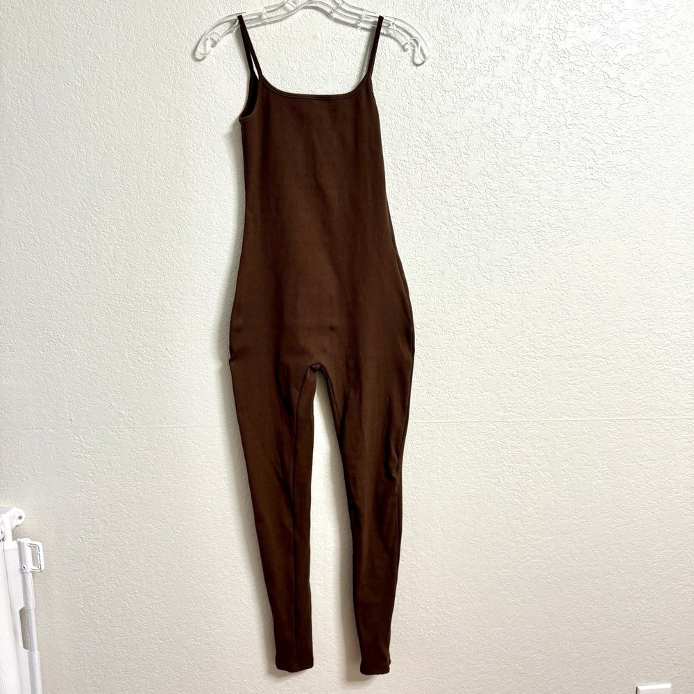 Bumpsuit Jumpsuit Womens Large Brown Sculpting‎ Ribbed Unitard Maternity